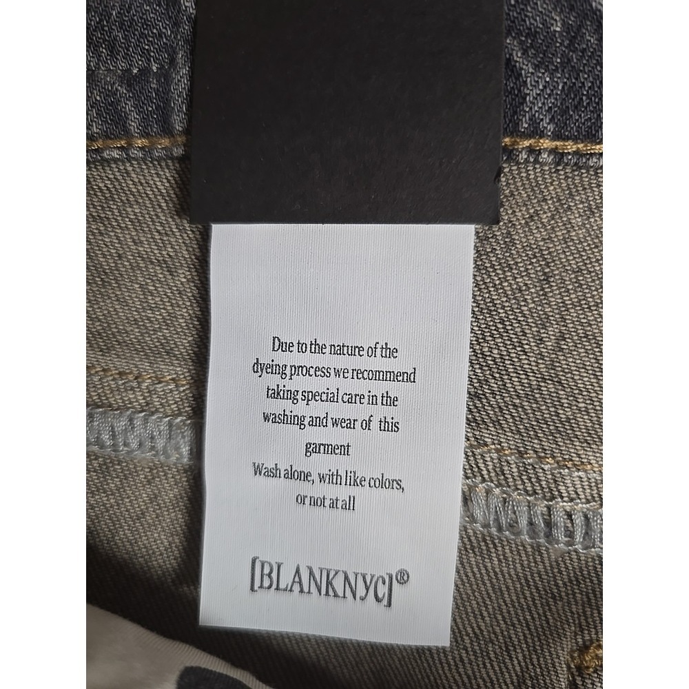 Blank‎ NYC Cooper Long Slim Straight Pant Big Fan Jean Gray White Stripe Size 28 - Picture 5 of 16